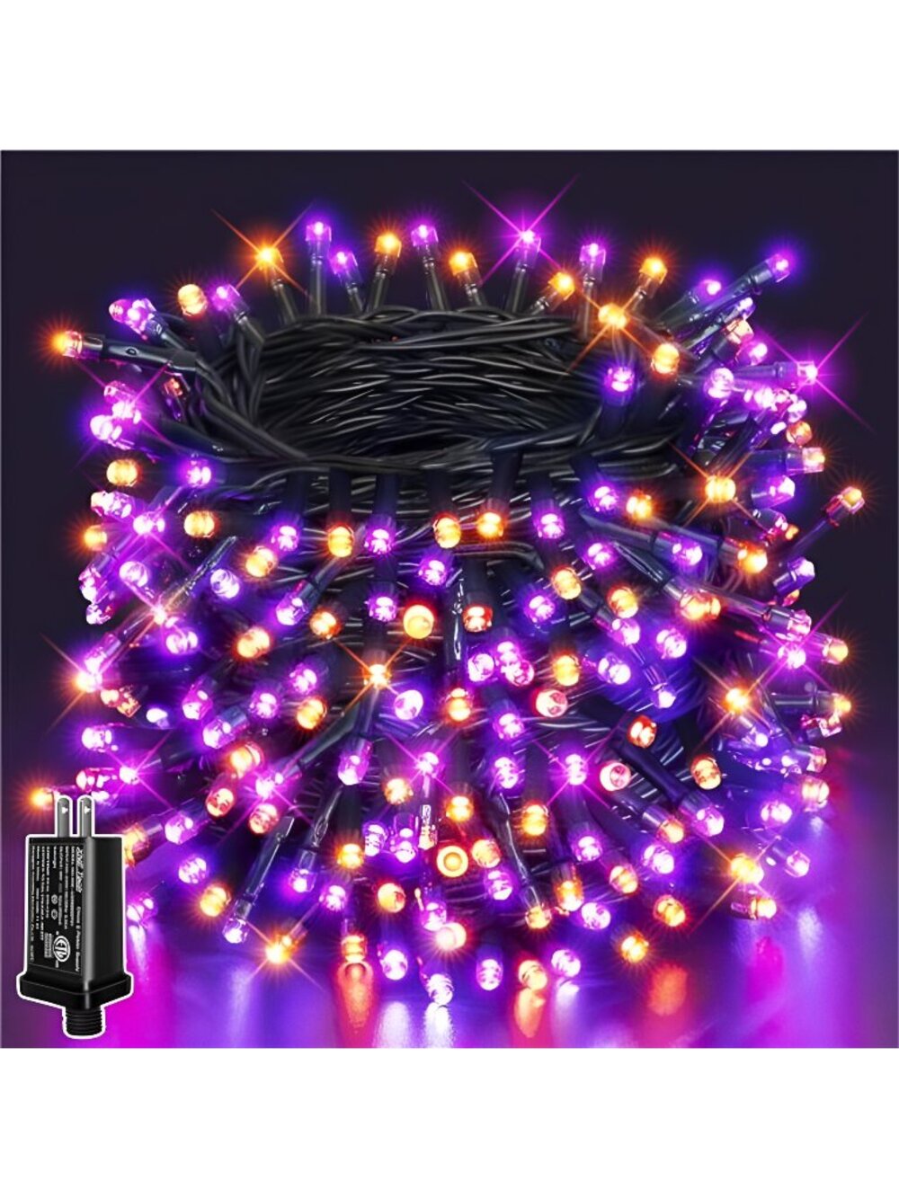 66FT 200 LED Halloween Lights, Orange + Purple Halloween Lights with 8 modes